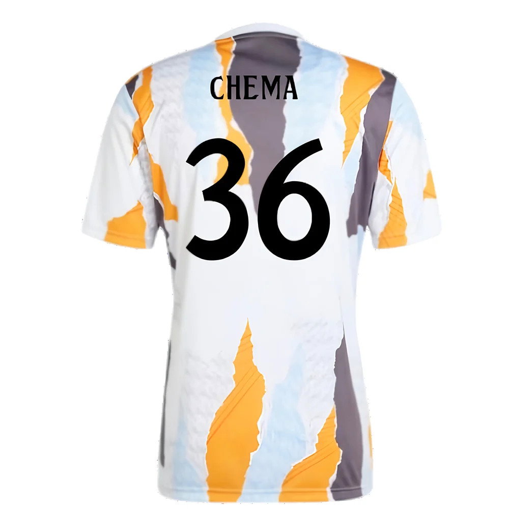 2024-2025 Real Madrid Pre-Match Shirt (White/Crew Orange) (Chema 36)