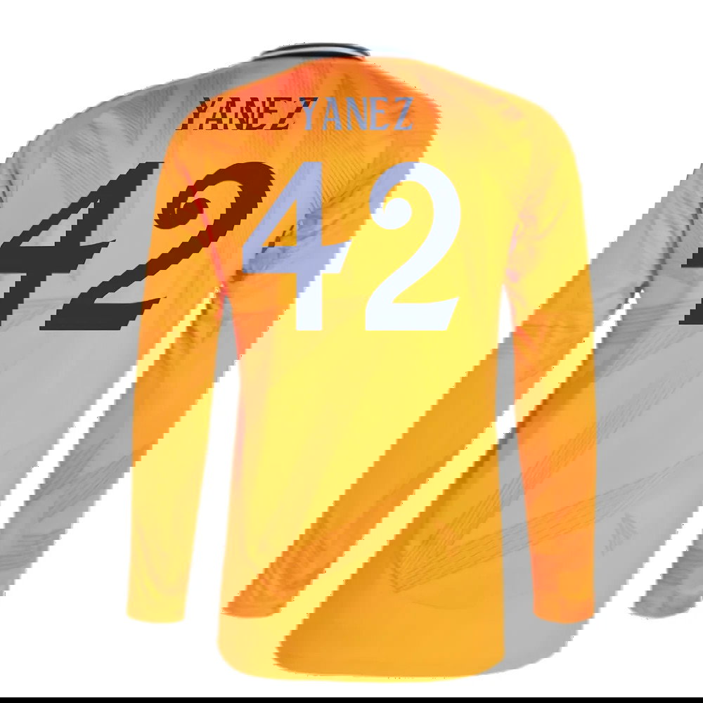 2024-2025 Real Madrid Long Sleeve Away Shirt (Yanez 42)