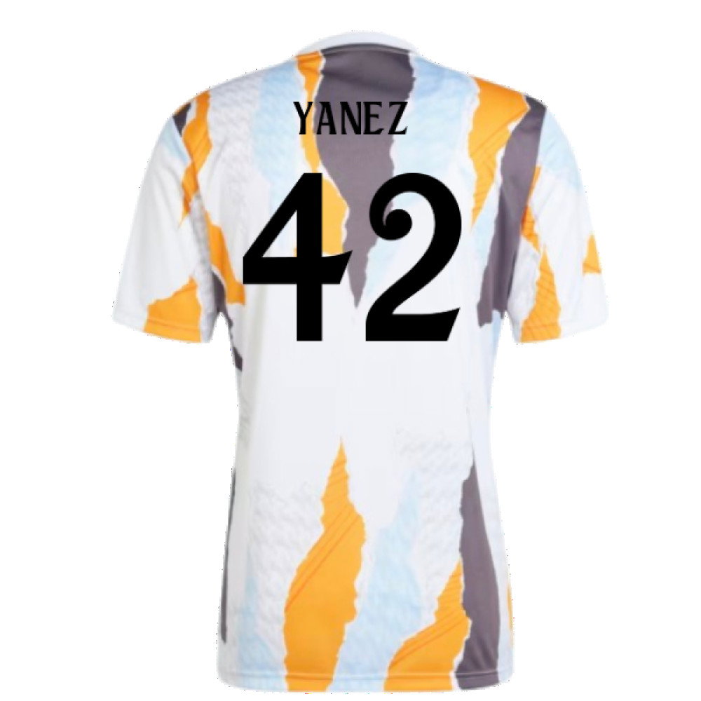 2024-2025 Real Madrid Pre-Match Shirt (White/Crew Orange) (Yanez 42)
