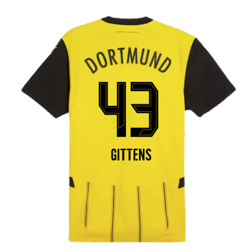 2024-2025 Borussia Dortmund Authentic Home Shirt (Gittens 43)