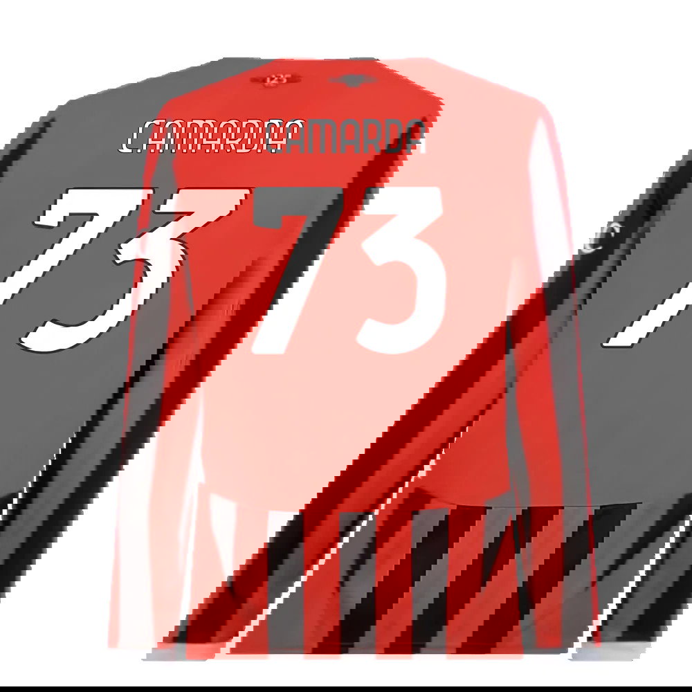 2024-2025 AC Milan Home Long Sleeve Shirt (Camarda 73)