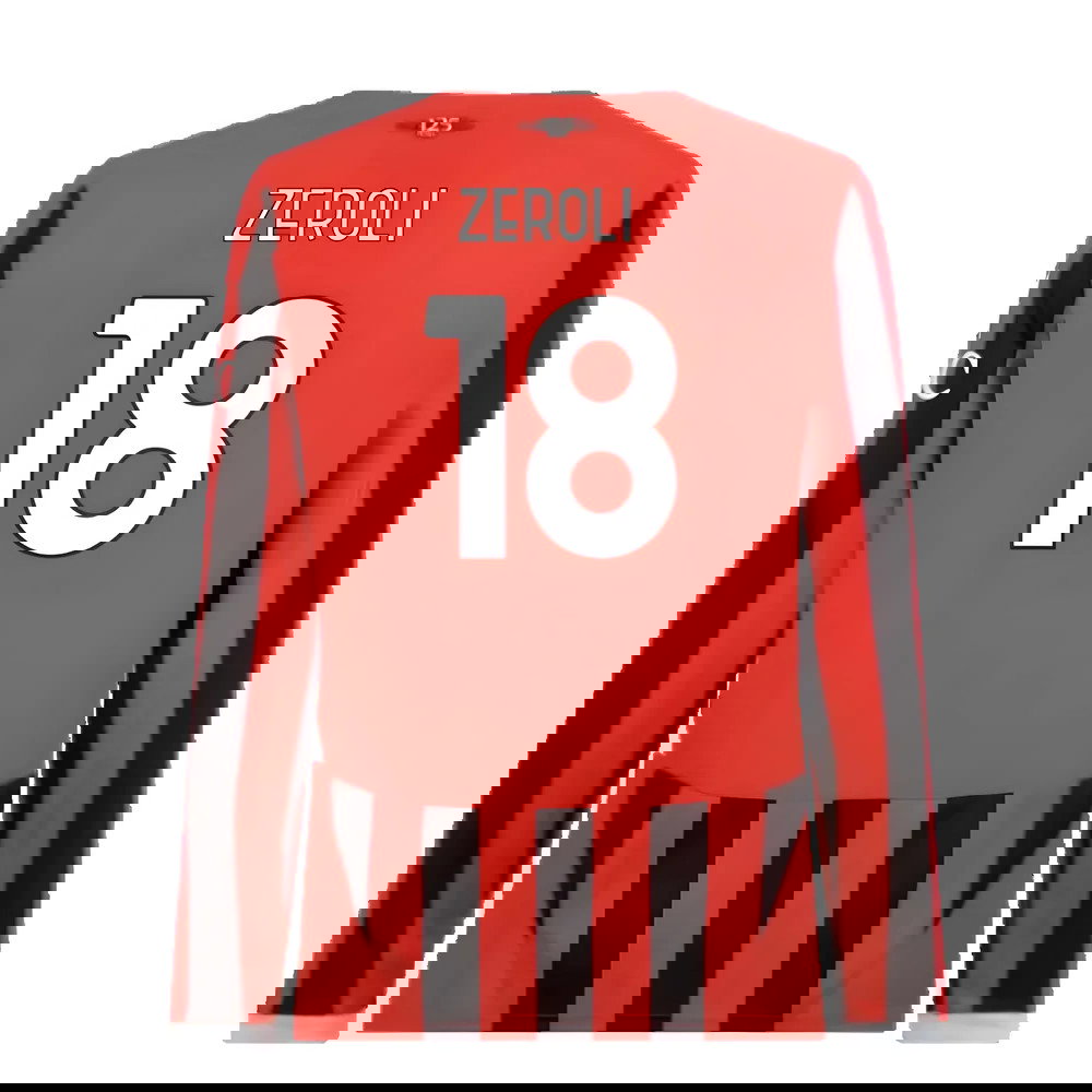 2024-2025 AC Milan Home Long Sleeve Shirt (Zeroli 18)