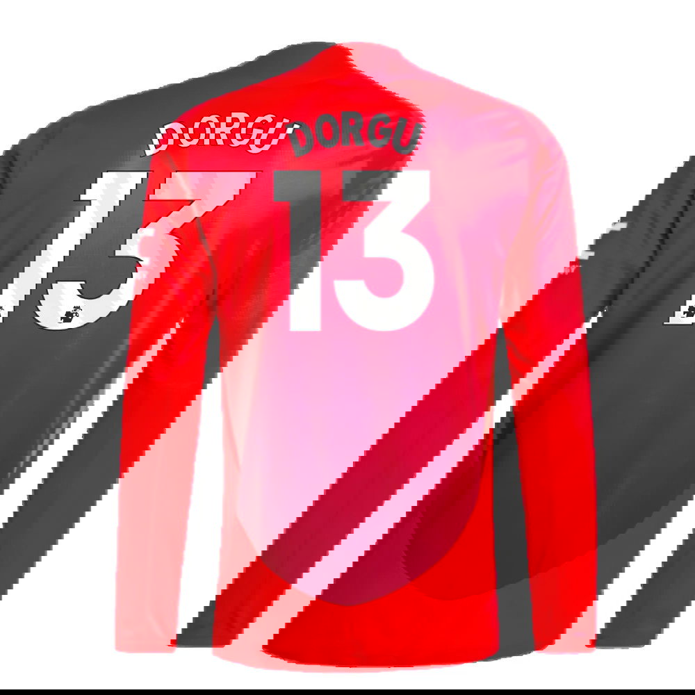 2024-2025 Man Utd Authentic Long Sleeve Home Shirt (Dorgu 13)