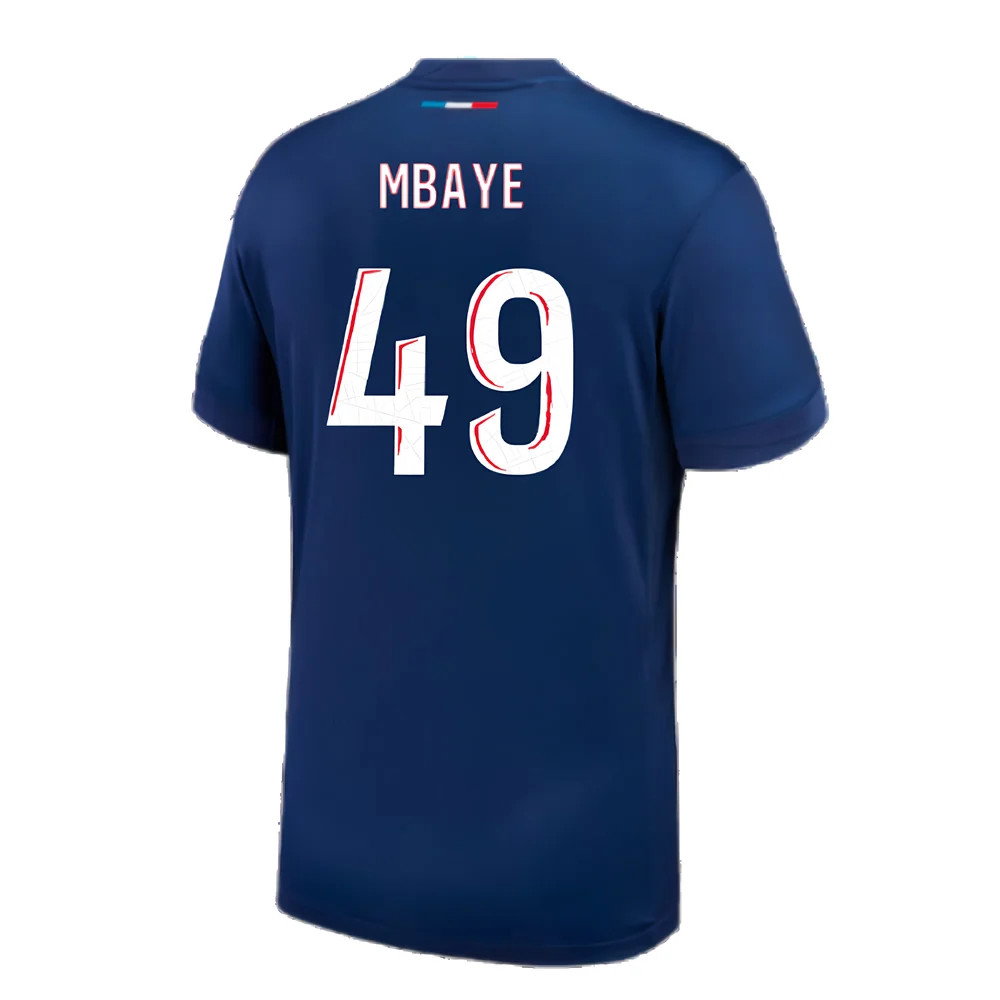 2024-2025 PSG Paris Saint Germain Home Shirt (Kids) (Mbaye 49)