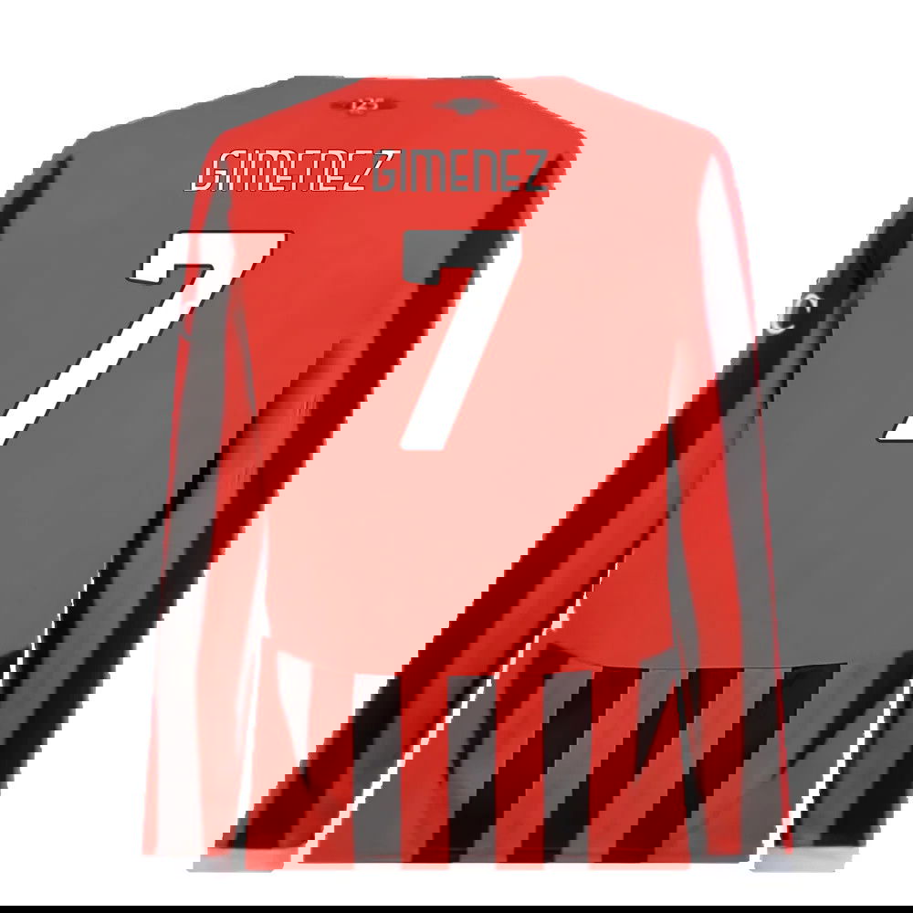 2024-2025 AC Milan Home Long Sleeve Shirt (Gimenez 7)
