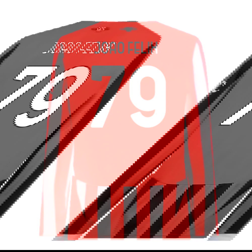 2024-2025 AC Milan Home Long Sleeve Shirt (Joao Felix 79)