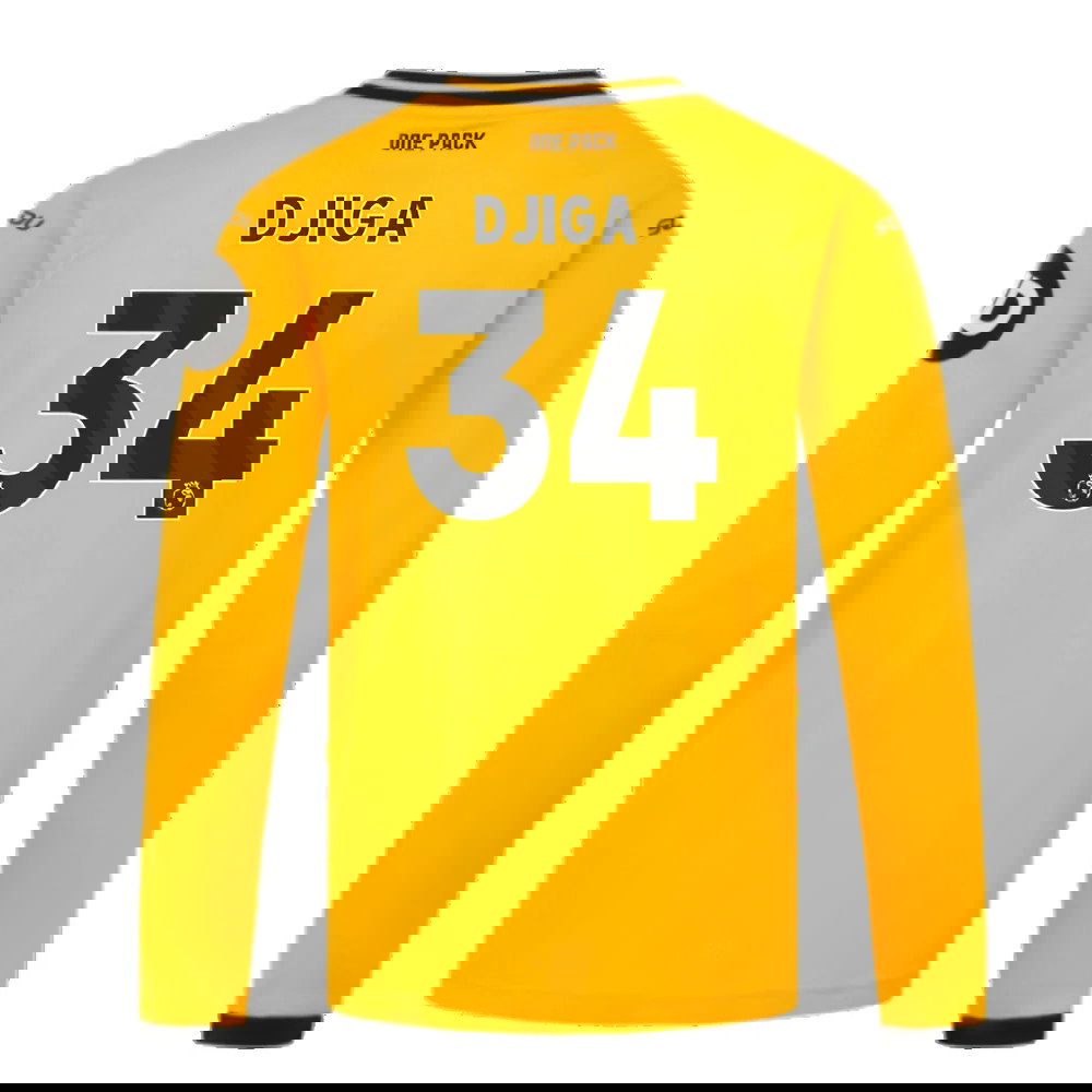 2024-2025 Wolves Long Sleeve Home Shirt (Kids) (Djiga 34)