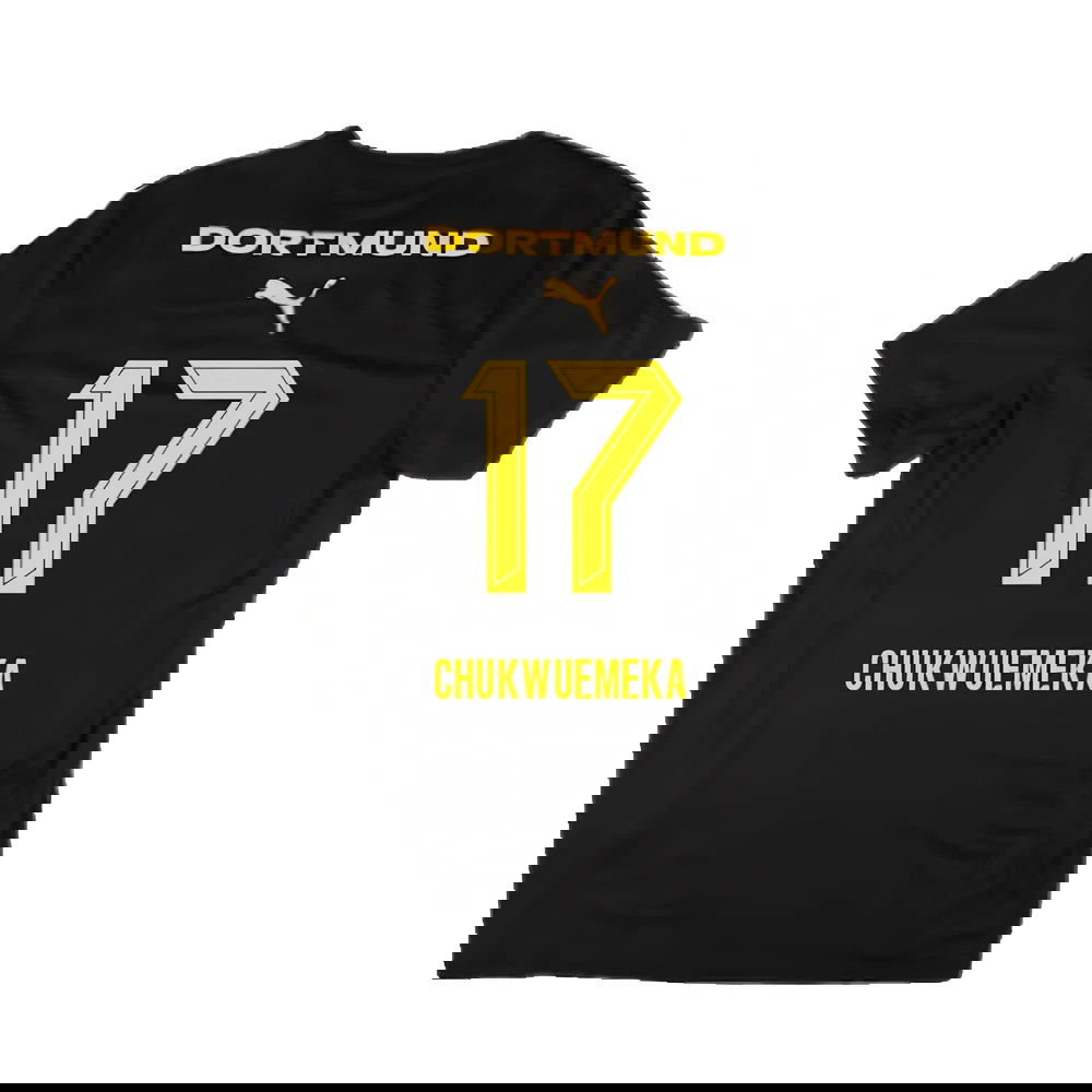 2024-2025 Borussia Dortmund Casuals Tee (Black) (Chukwuemeka 17)