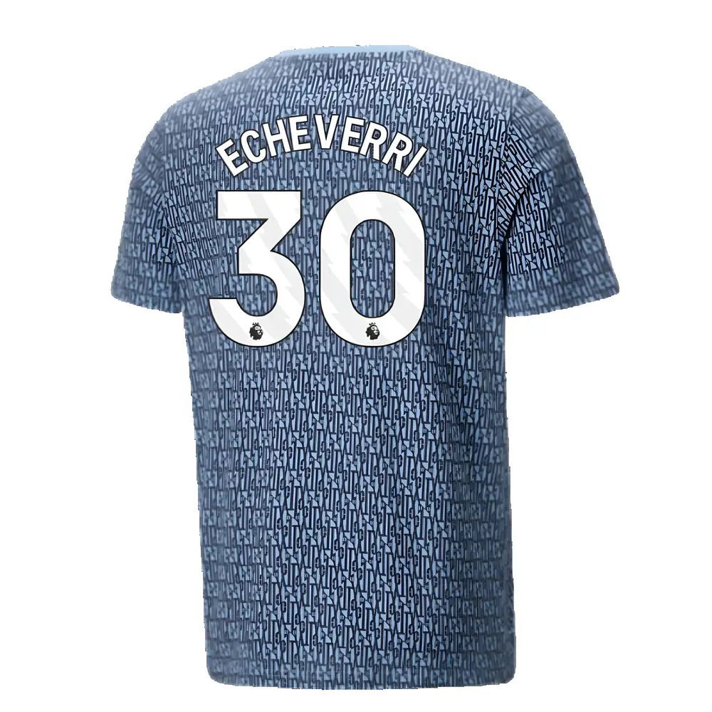 2024-2025 Man City ftblCulture Tee AOP (Navy) - Kids (Echeverri 30)