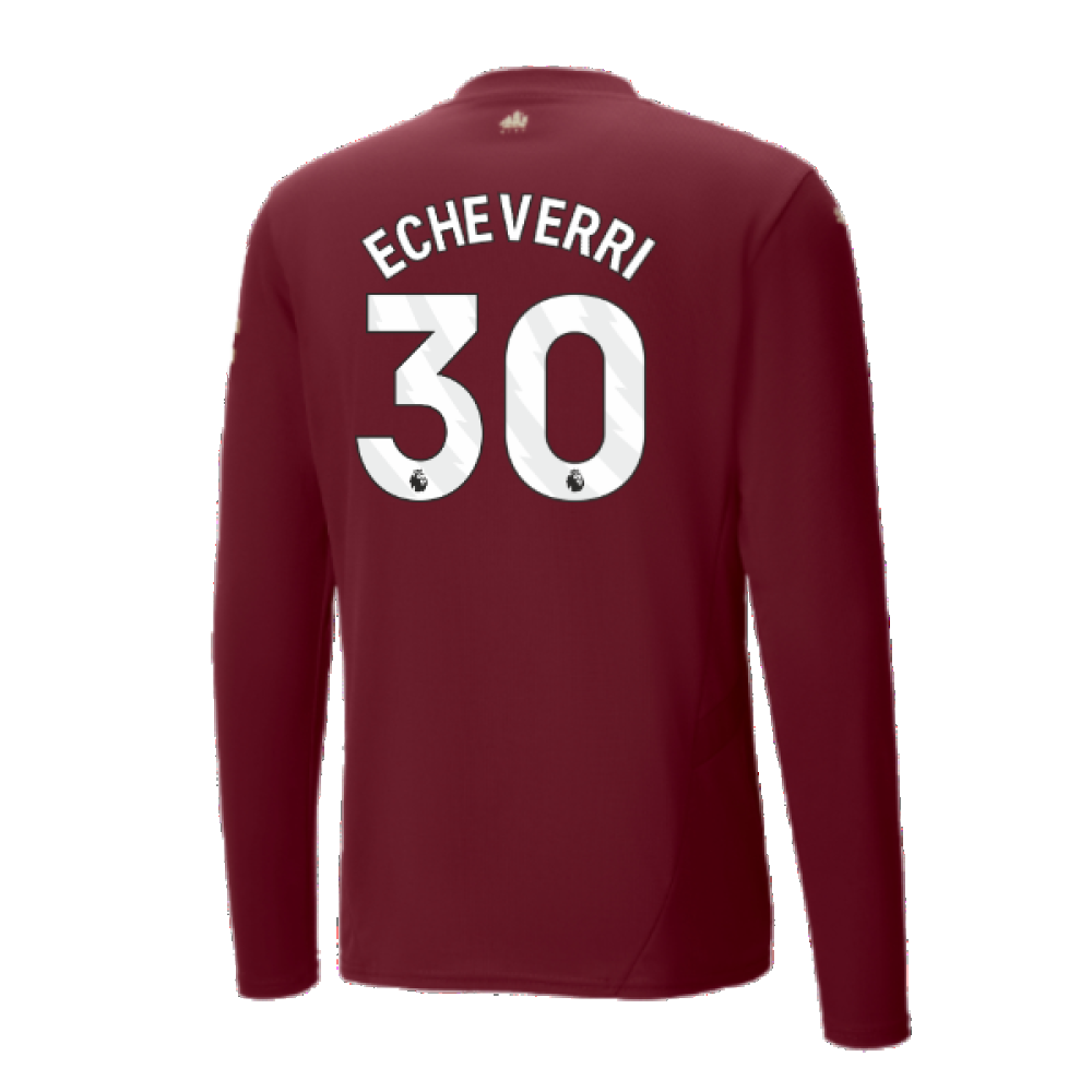 2024-2025 Man City Third Long Sleeve Shirt (Echeverri 30)
