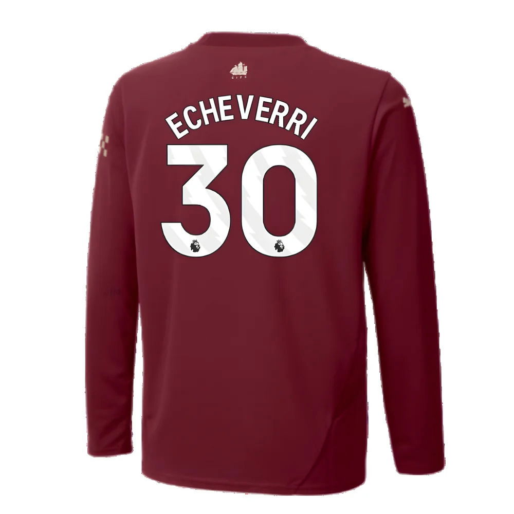 2024-2025 Man City Third Long Sleeve Shirt (Kids) (Echeverri 30)