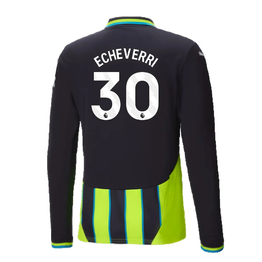 2024-2025 Man City Away Long Sleeve Shirt (Echeverri 30)