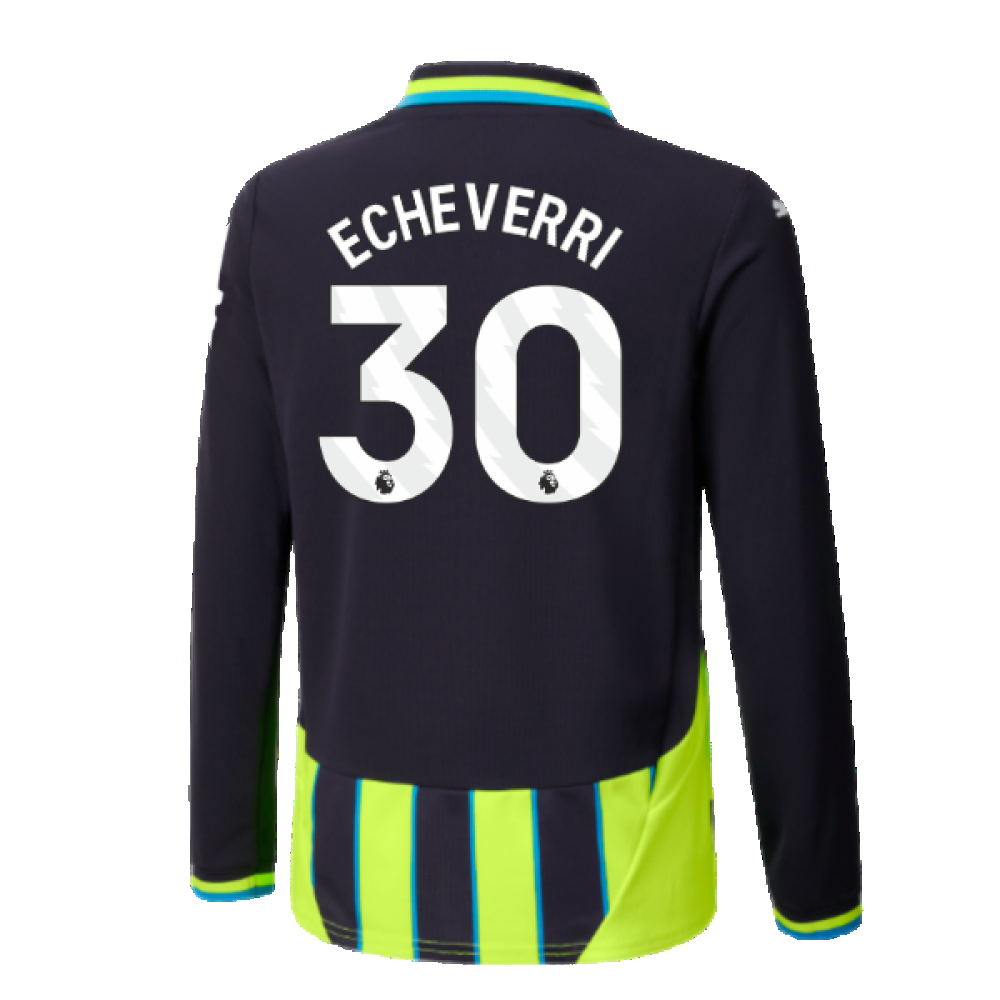 2024-2025 Man City Away Long Sleeve Shirt (Kids) (Echeverri 30)