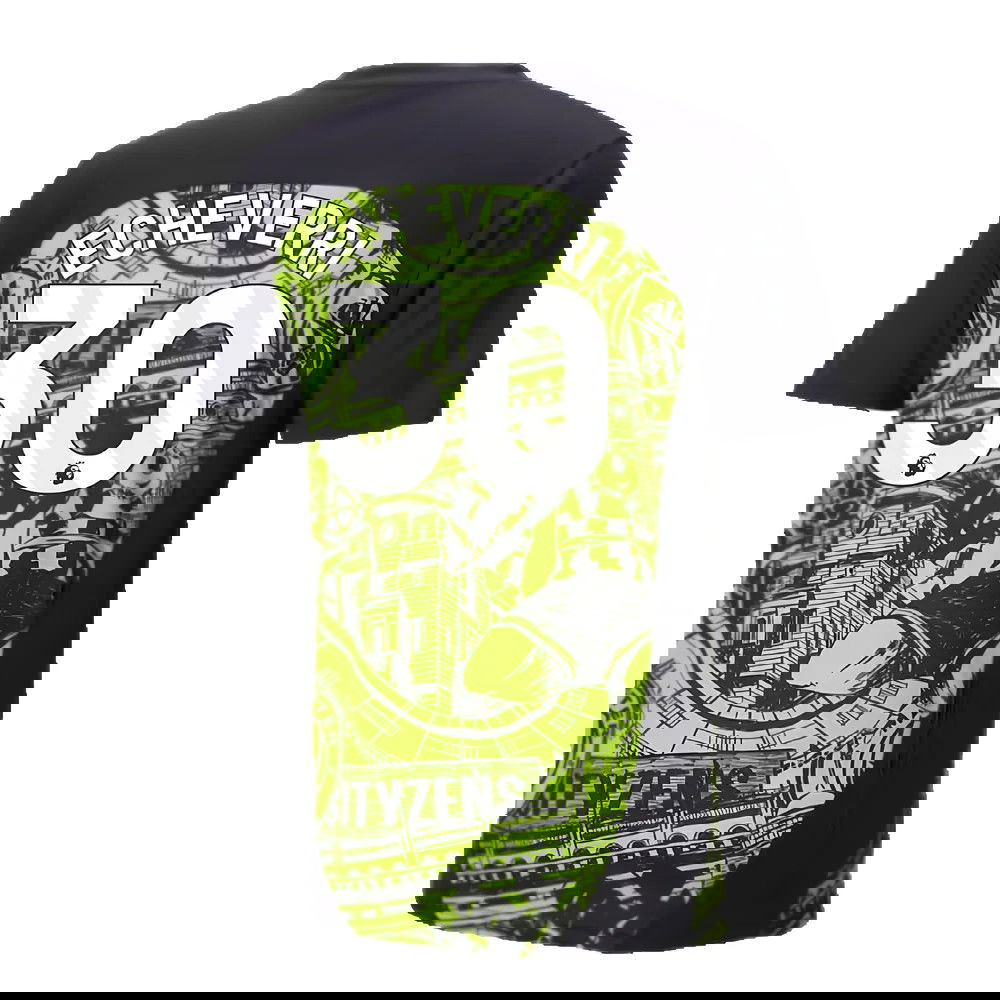 2024-2025 Man City Pre-Match Shirt (Yellow Glow) (Echeverri 30)