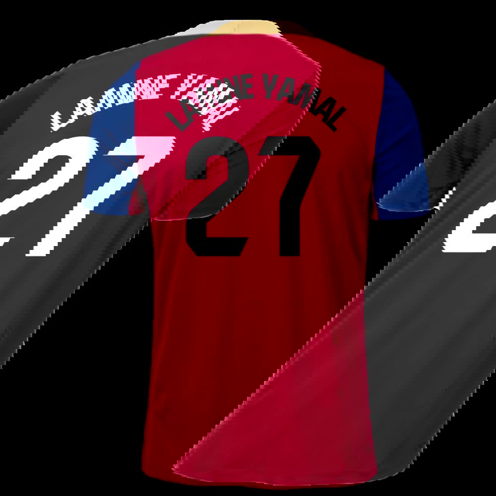 2023-2024 Barcelona Strike Training Shirt (Red) (Lamine Yamal 27)