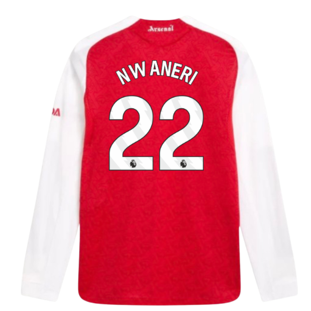2025-2026 Arsenal Authentic Long Sleeve Home Shirt (Nwaneri 22)