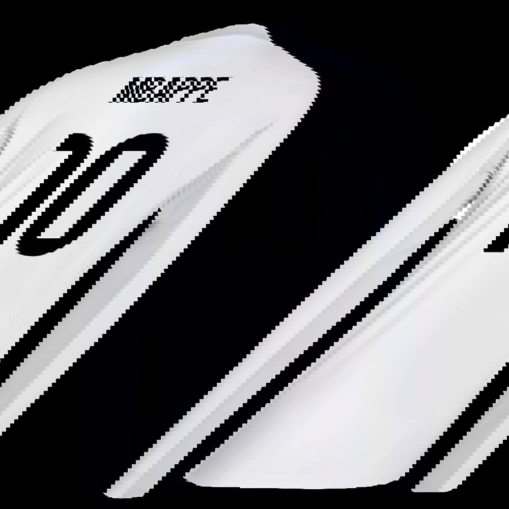 2025-2026 Real Madrid Long Sleeve Home Shirt (Mbappe 10)