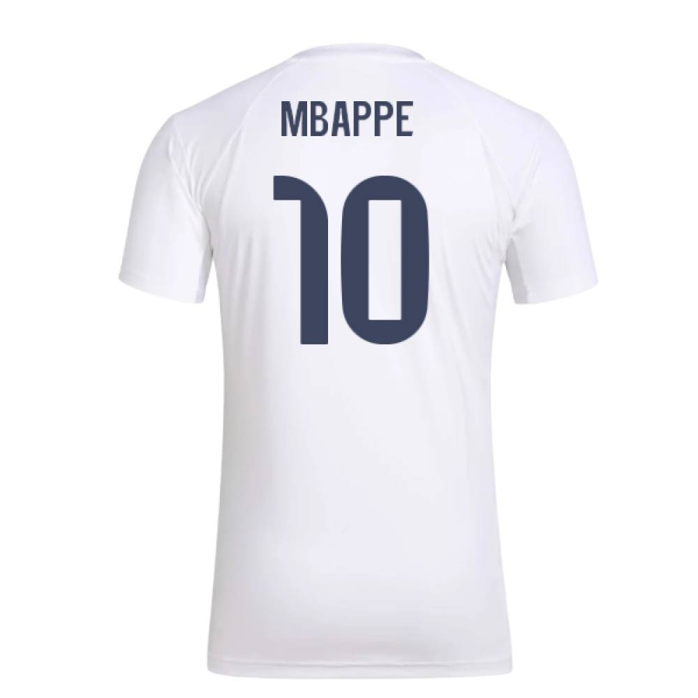 2025-2026 Real Madrid Seasonal Graphic Tee (White) (Mbappe 10)