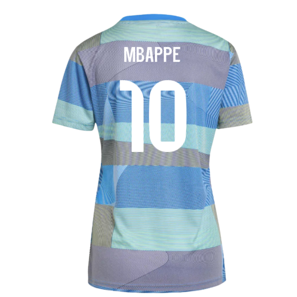2025-2026 Real Madrid Pre-Match Shirt (Bluebird) - Womens (Mbappe 10)