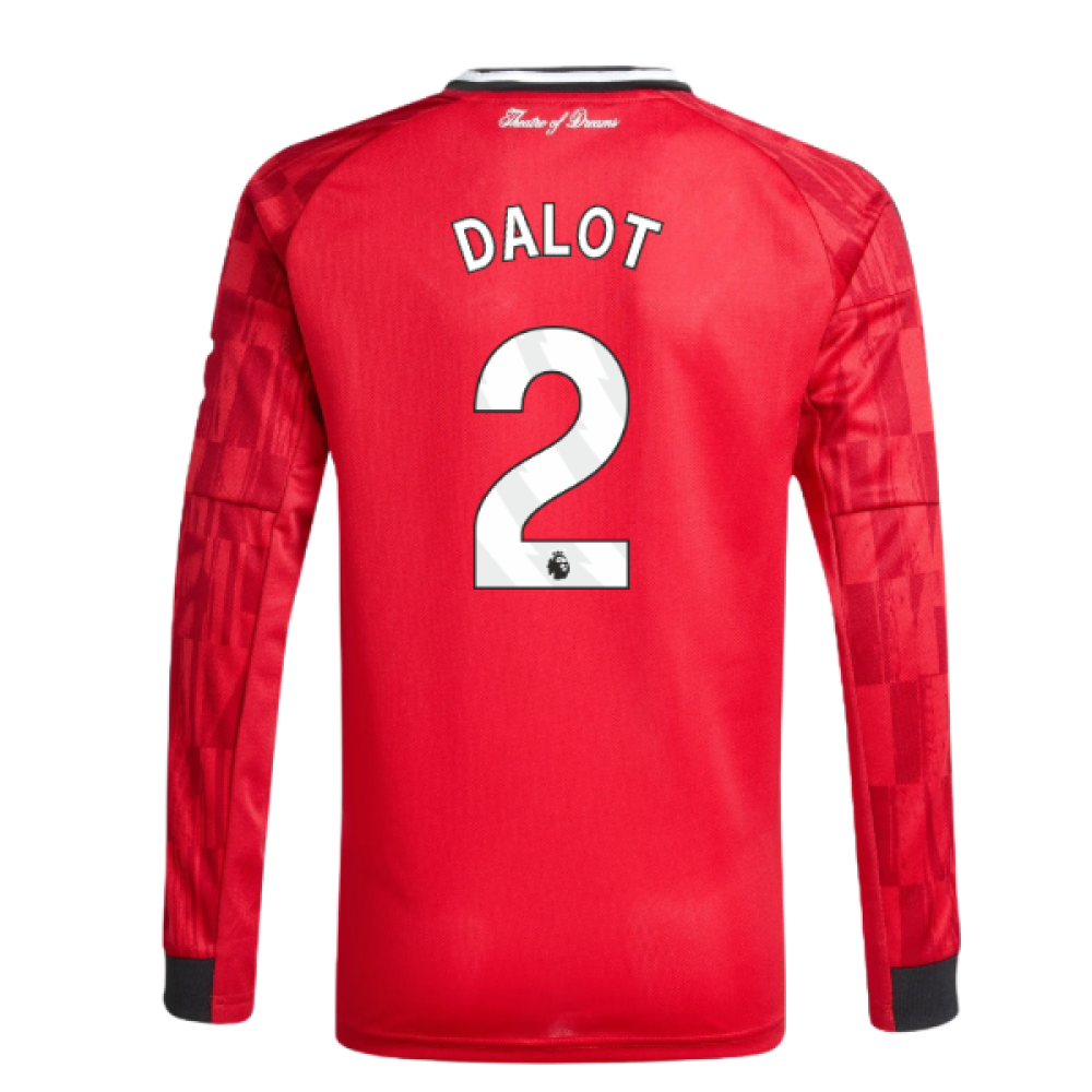 2025-2026 Man Utd Long Sleeve Home Shirt (Kids) (Dalot 2)