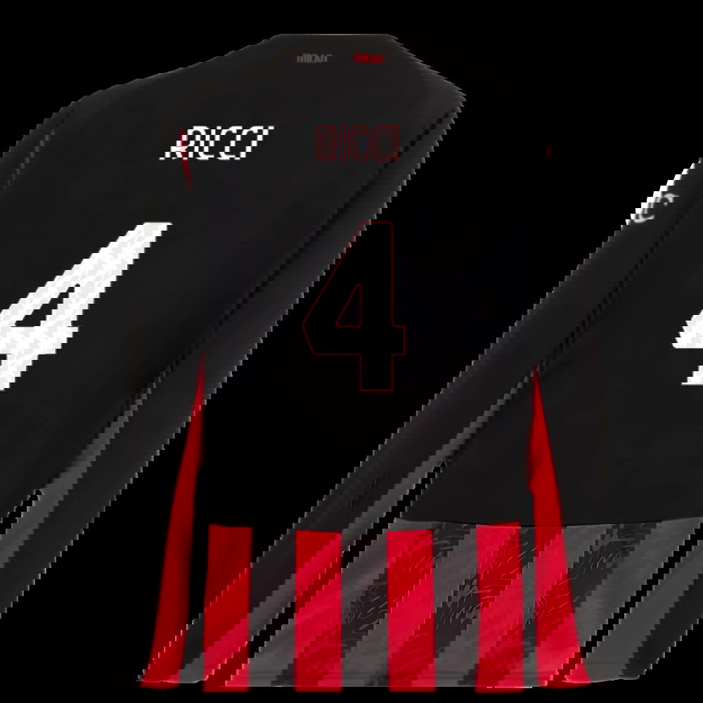 2025-2026 AC Milan Long Sleeve Home Shirt (Ricci 4)