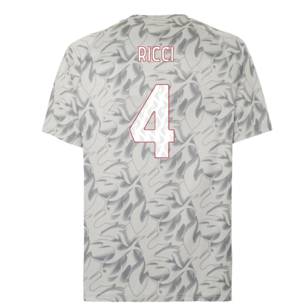 2025-2026 AC Milan Warm Up Jersey (Smokey Gray) (Ricci 4)