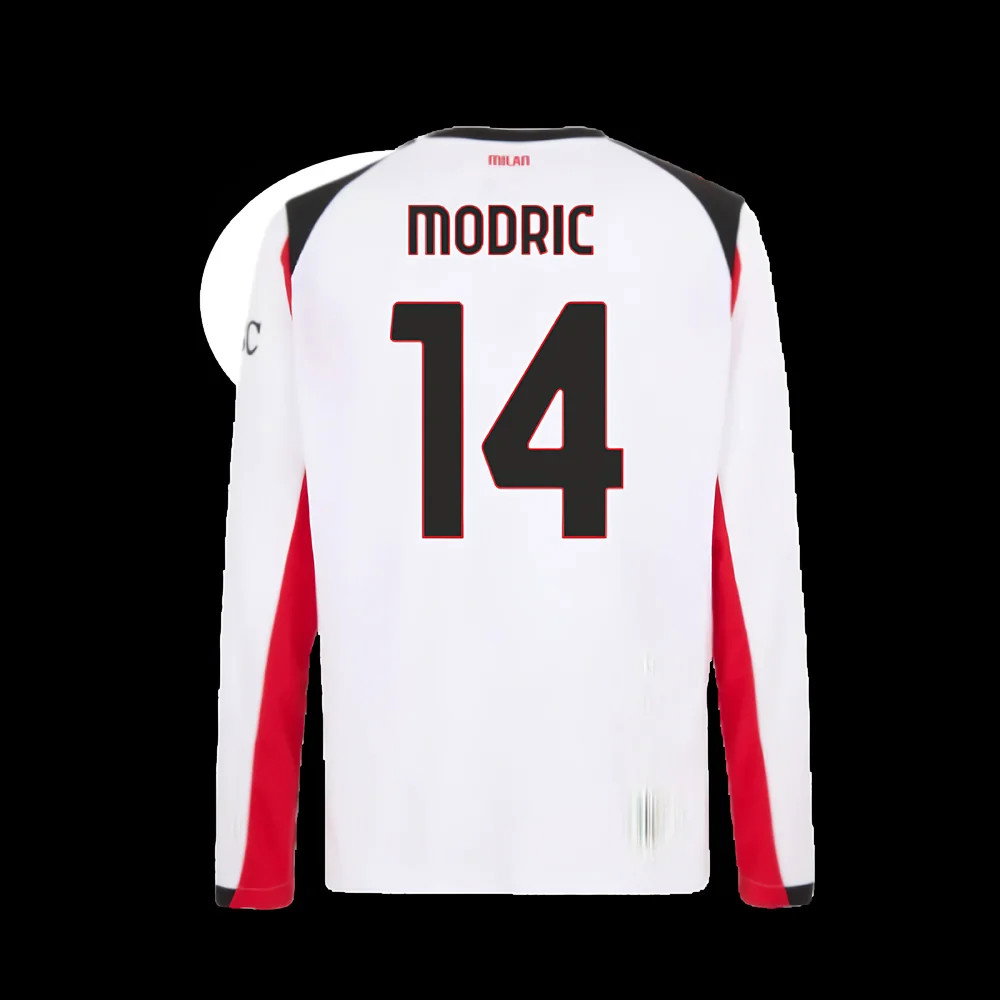 2025-2026 AC Milan Long Sleeve Away Shirt (Modric 14)