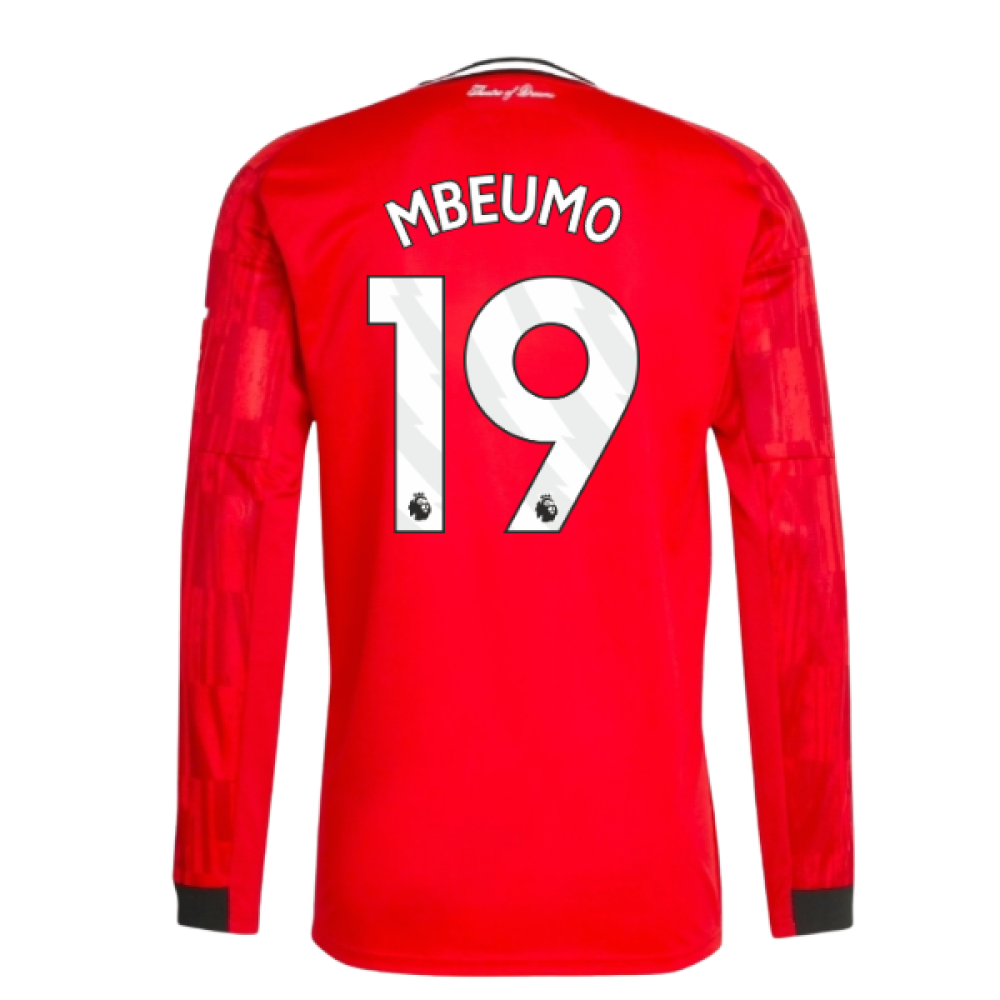 2025-2026 Man Utd Long Sleeve Home Shirt (Mbeumo 19)