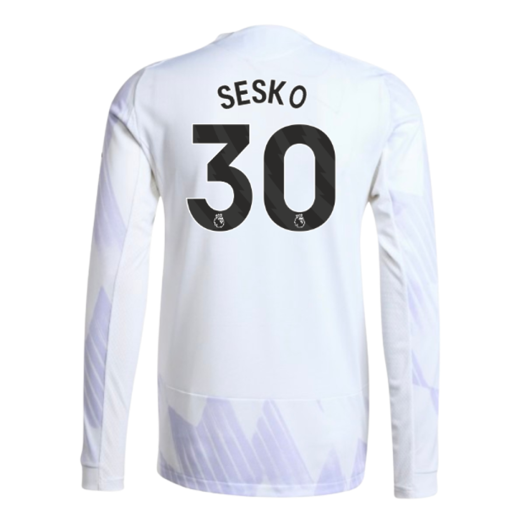 2025-2026 Man Utd Authentic Long Sleeve Away Shirt (Sesko 30)