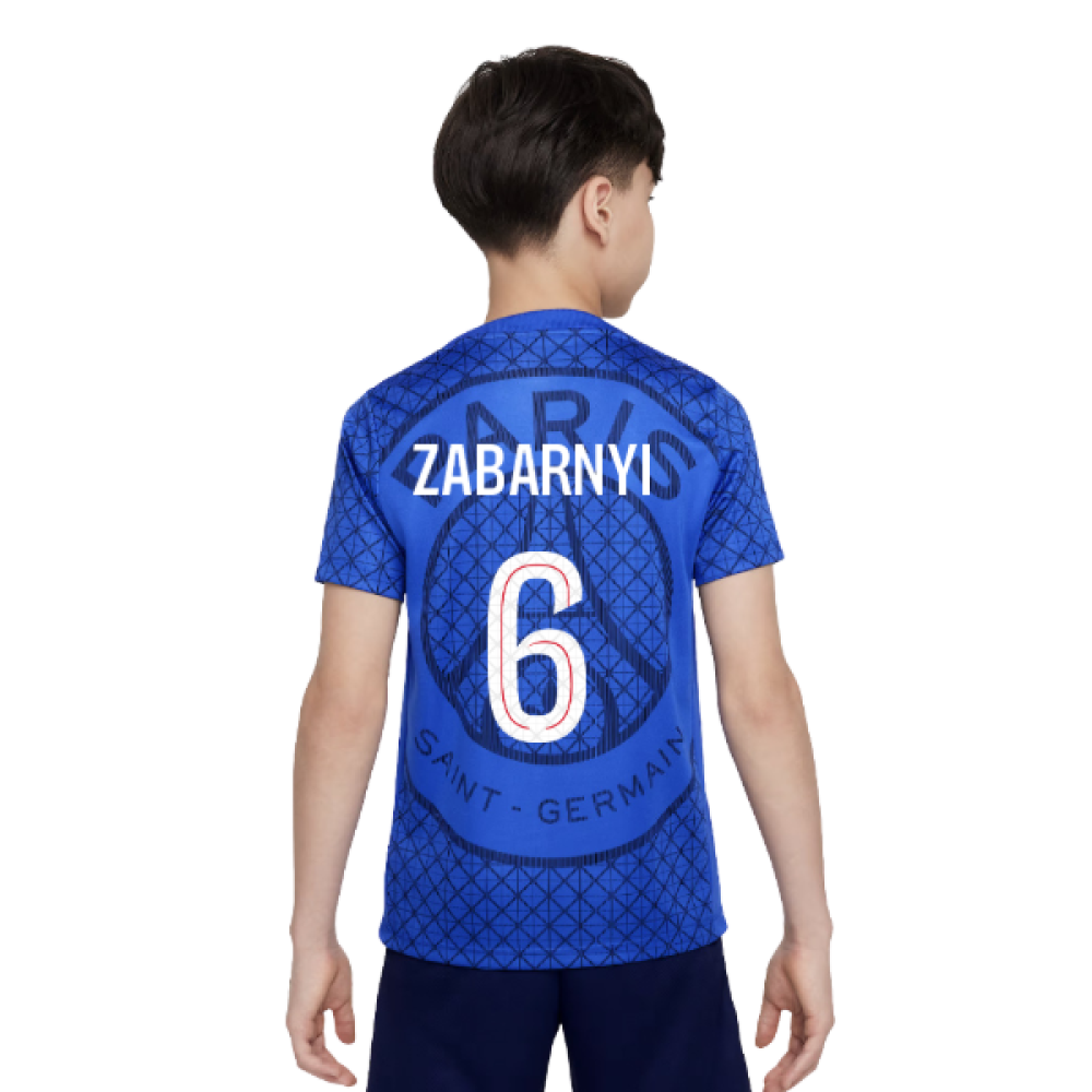 2025-2026 PSG Academy Pro Home Pre Match Shirt (Royal) - Kids (Zabarnyi 6)