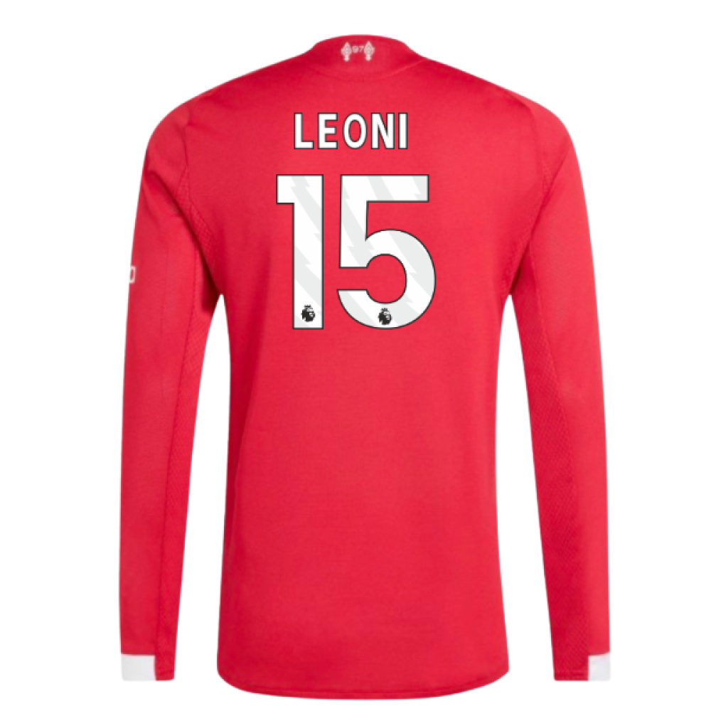 2025-2026 Liverpool Authentic Long Sleeve Home Shirt (Leoni 15)