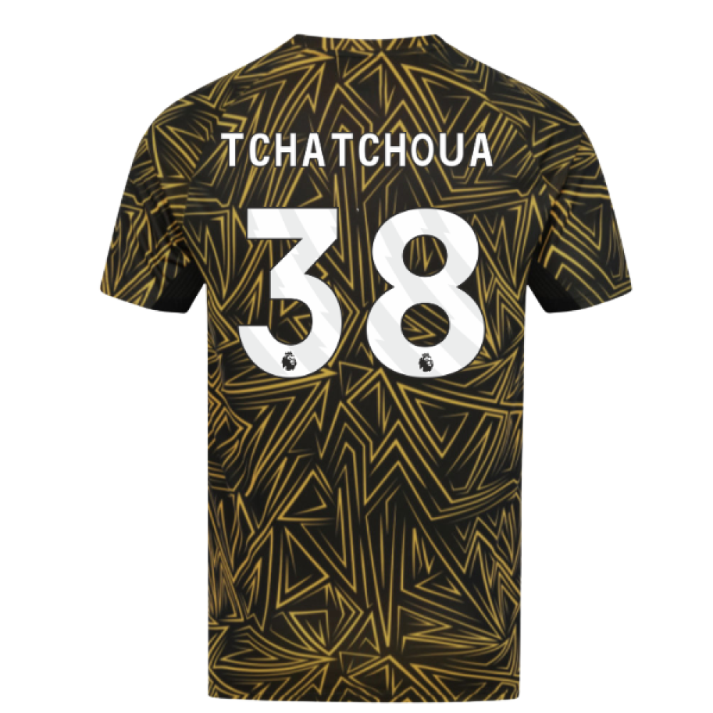 2025-2026 Wolves Home Pre-Match Shirt (Black) (Tchatchoua 38)