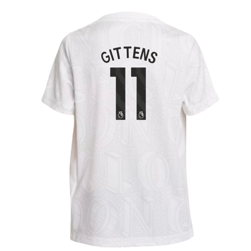 2025-2026 Chelsea Pre-Match Shirt (White) - Kids (Gittens 11)