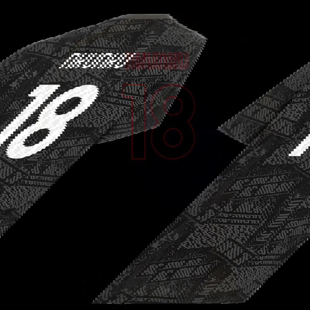 2025-2026 AC Milan ftblCulture Tee AOP (Black) (Nkunku 18)