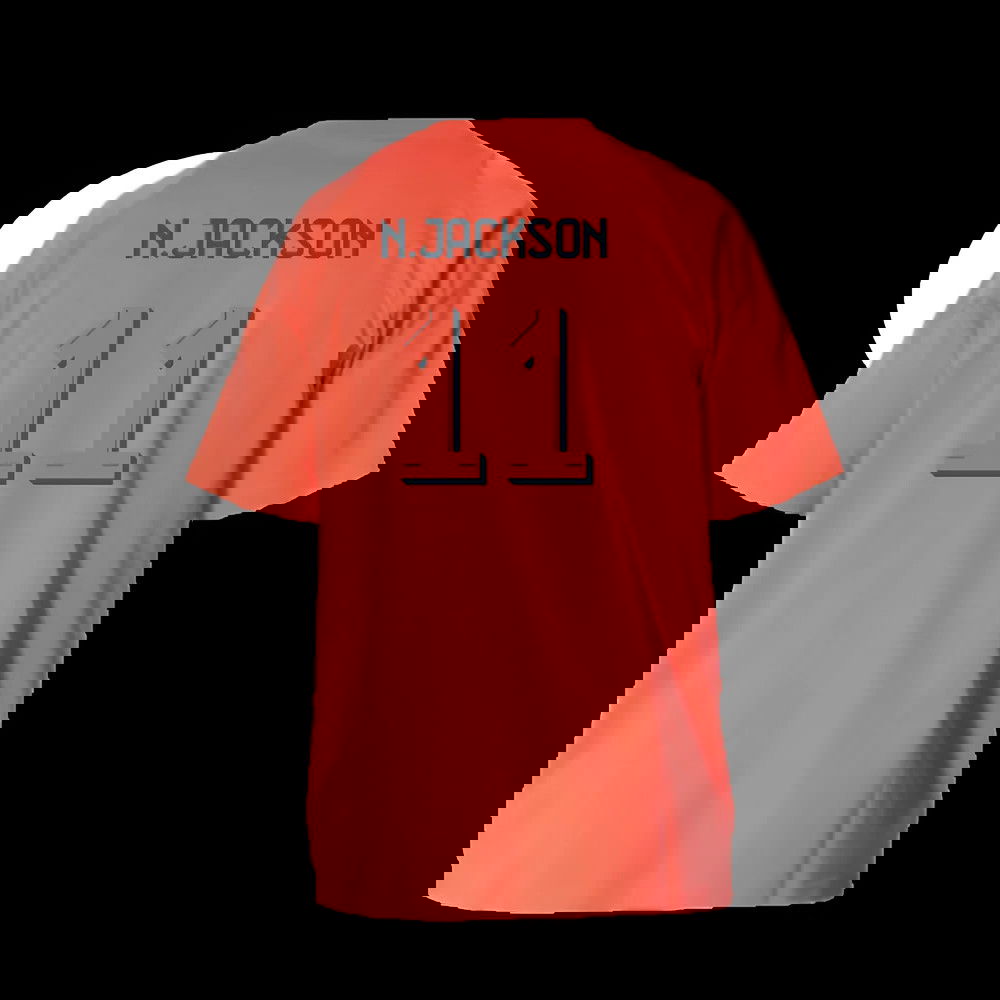 2025-2026 Bayern Munich Training Tee (Easy Coral) - Kids (N.Jackson 11)