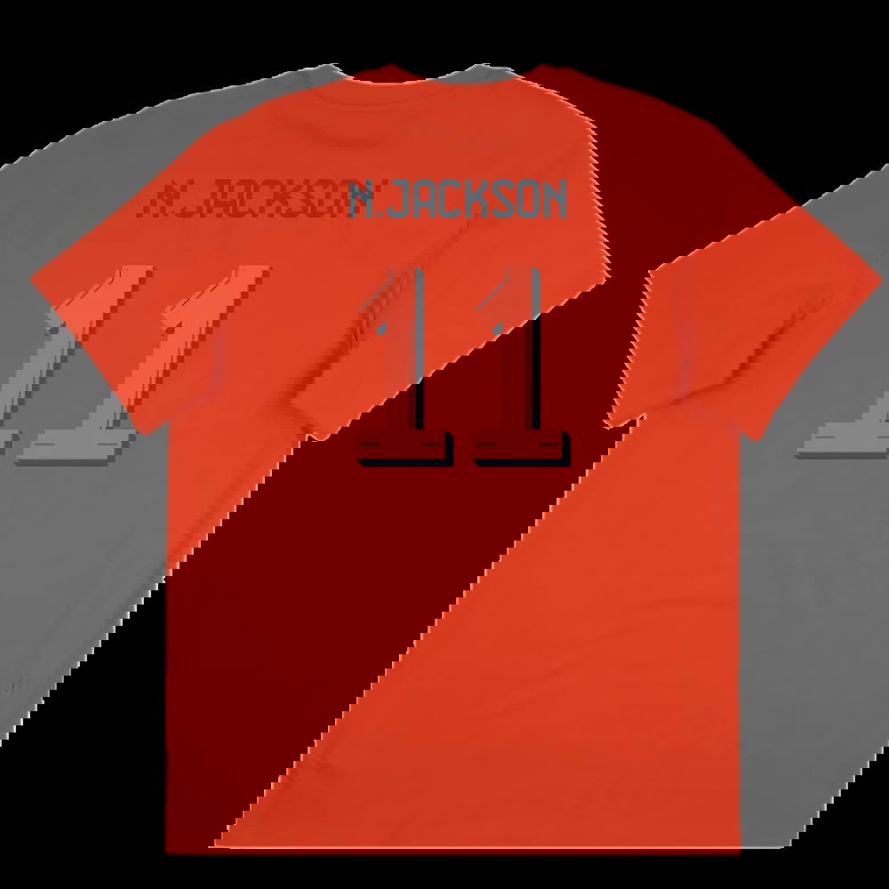 2025-2026 Bayern Munich Seasonal Graphic Tee (Red) (N.Jackson 11)