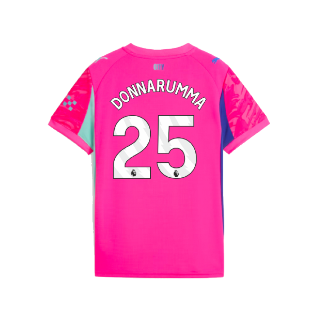 2025-2026 Man City Goalkeeper Home Shirt (Pink) - Kids (Donnarumma 25)