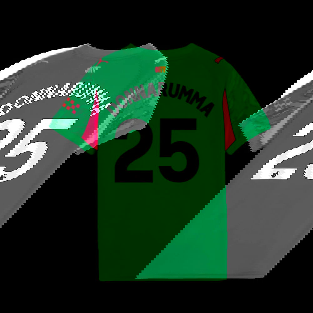 2025-2026 Man City Goalkeeper Away Shirt (Green) - Kids (Donnarumma 25)