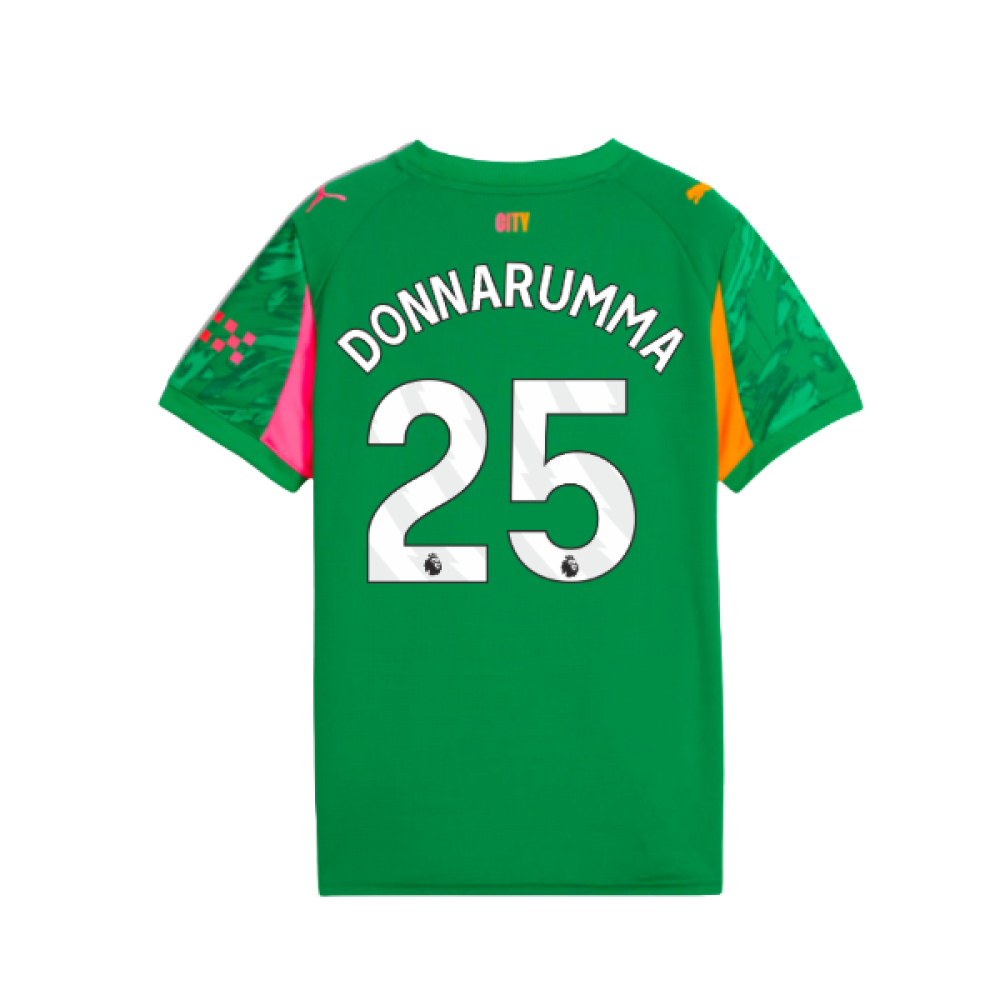 2025-2026 Man City Goalkeeper Away Shirt (Green) - Kids (Donnarumma 25)
