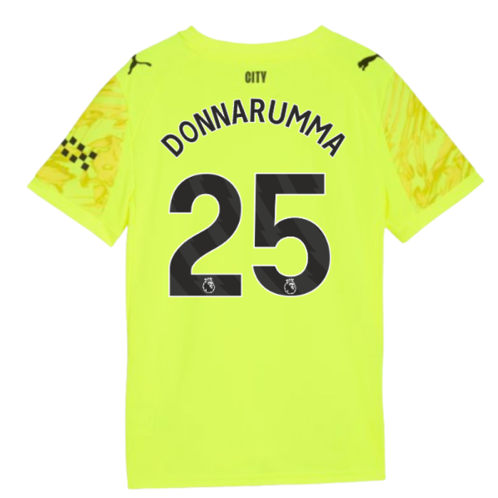 2025-2026 Man City Goalkeeper Third Shirt (Yellow) - Kids (Donnarumma 25)
