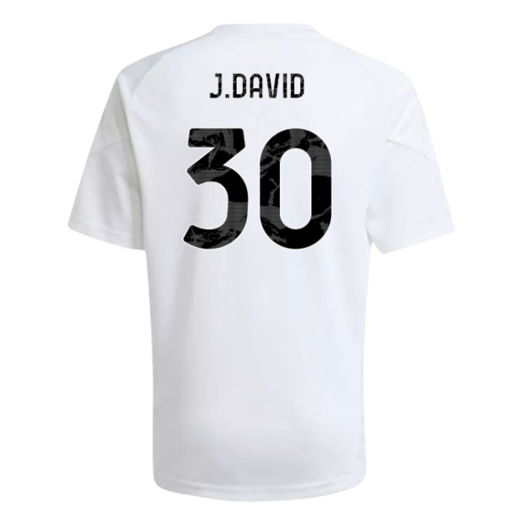 2025-2026 Juventus Training Shirt (White) - Kids (J.David 30)
