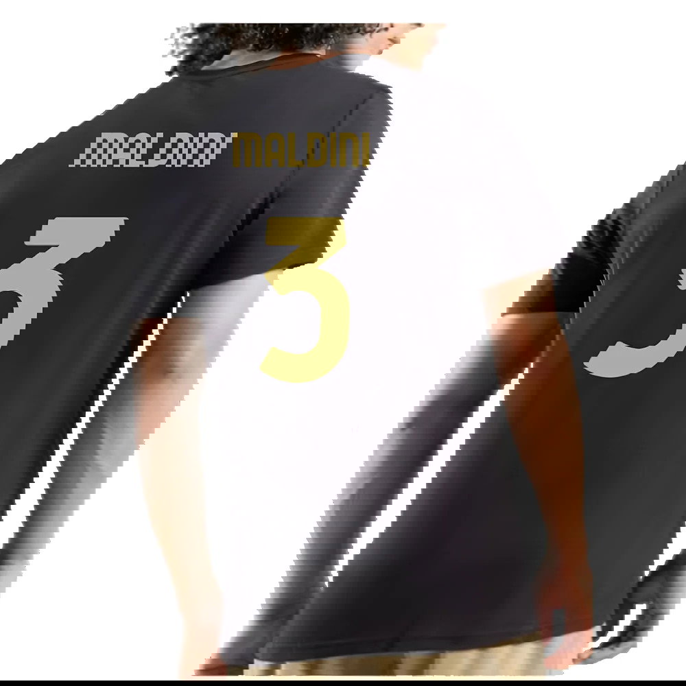 AC Milan 125th Anniversary ftblCulture Tee (Black) (Maldini 3)