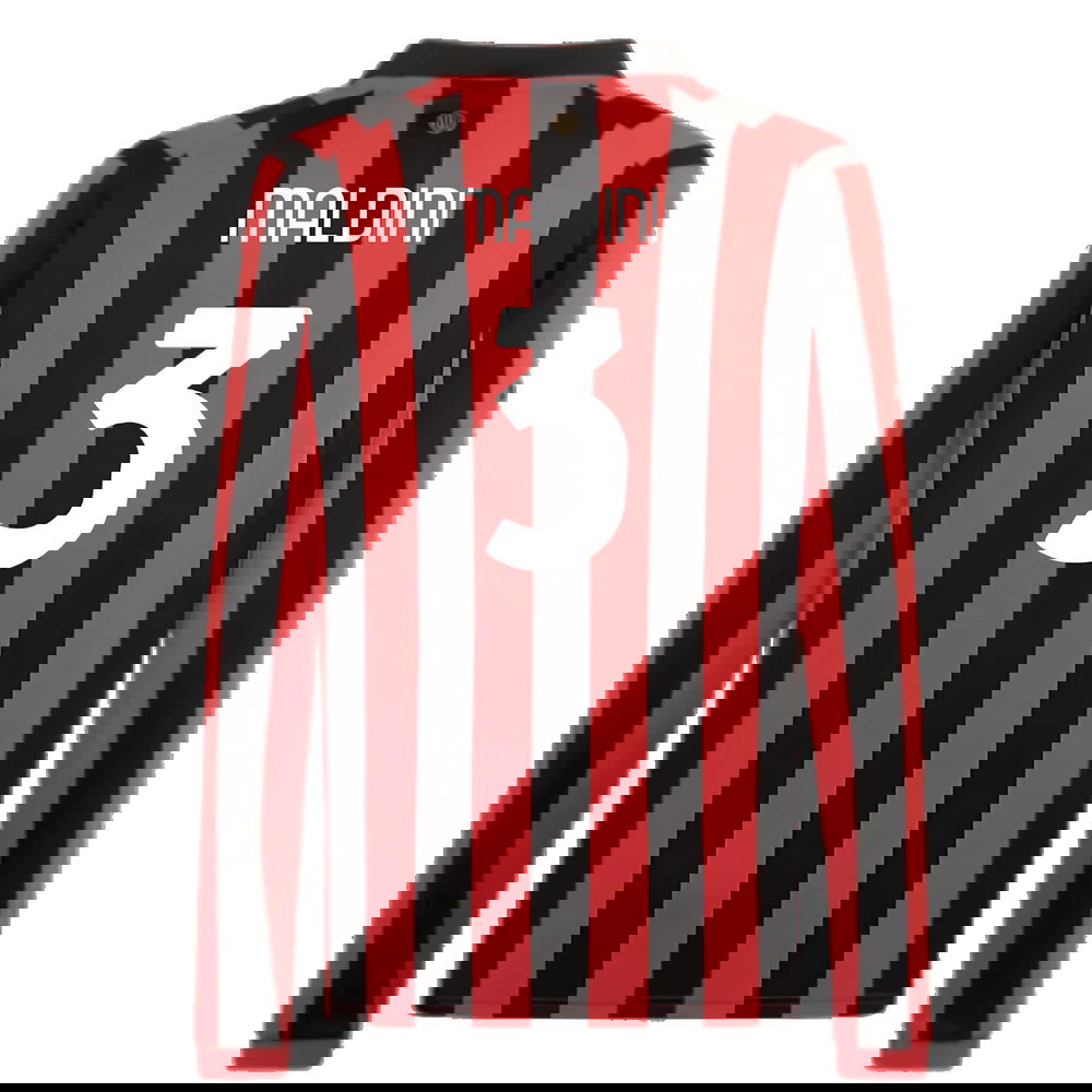 AC Milan 125th Authentic Shirt LS (Black-Red) (Maldini 3)