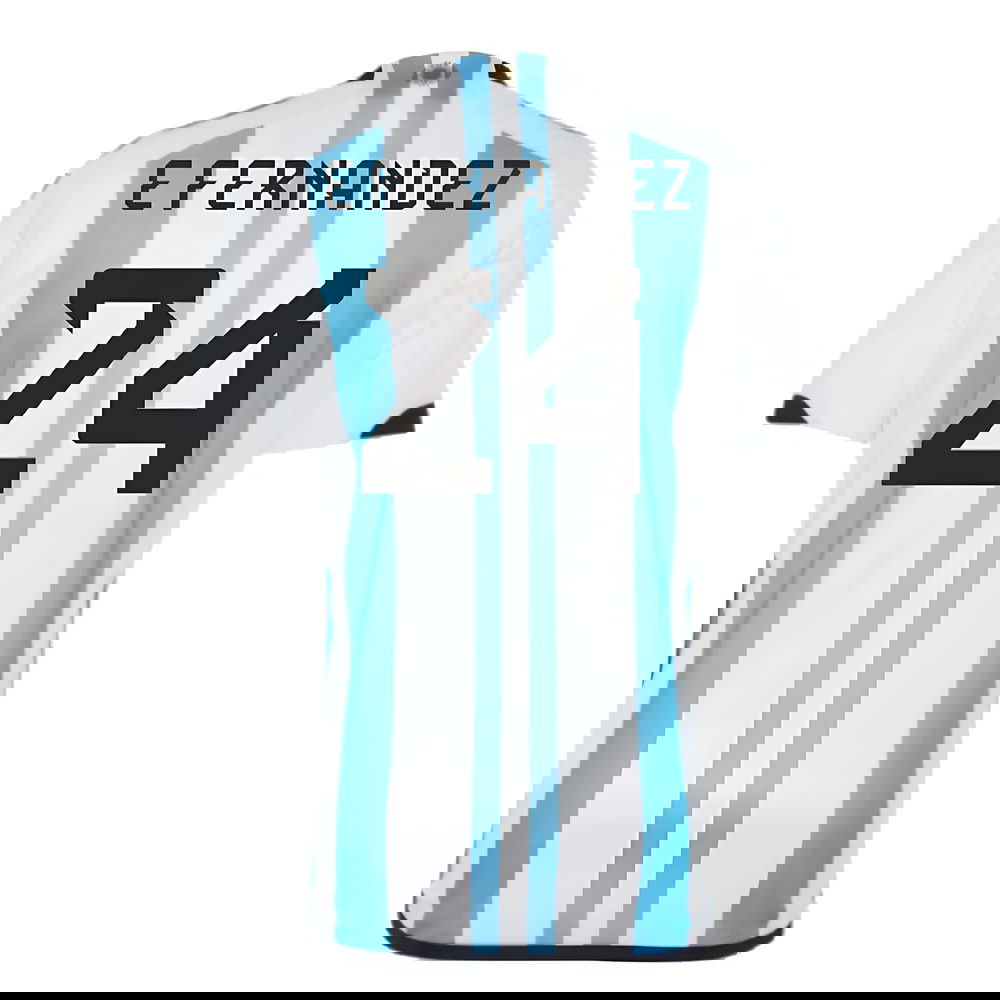 Argentina 2022 World Cup Winners Home Shirt (E FERNANDEZ 24)