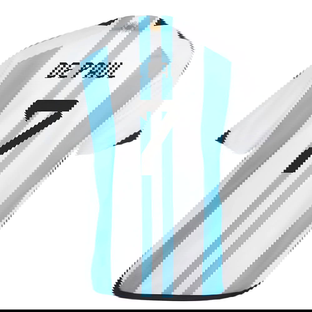 Argentina 2022 World Cup Winners Home Shirt - Kids (DE PAUL 7)