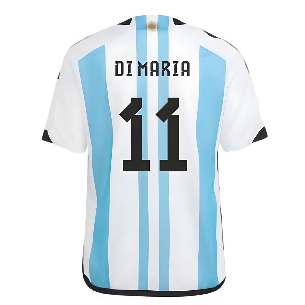 Argentina 2022 World Cup Winners Home Shirt - Kids (DI MARIA 11)