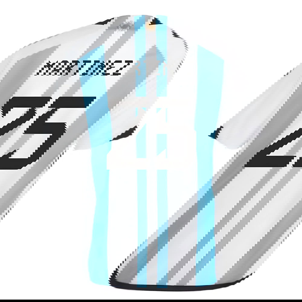 Argentina 2022 World Cup Winners Home Shirt - Kids (MARTINEZ 25)