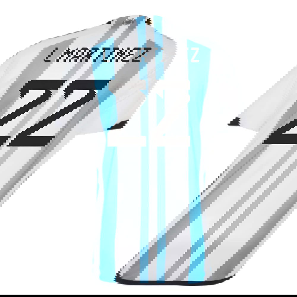 Argentina 2022 World Cup Winners Home Shirt (L MARTINEZ 22)