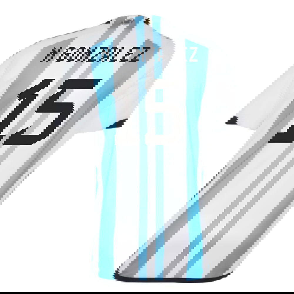 Argentina 2022 World Cup Winners Home Shirt (N GONZALEZ 15)