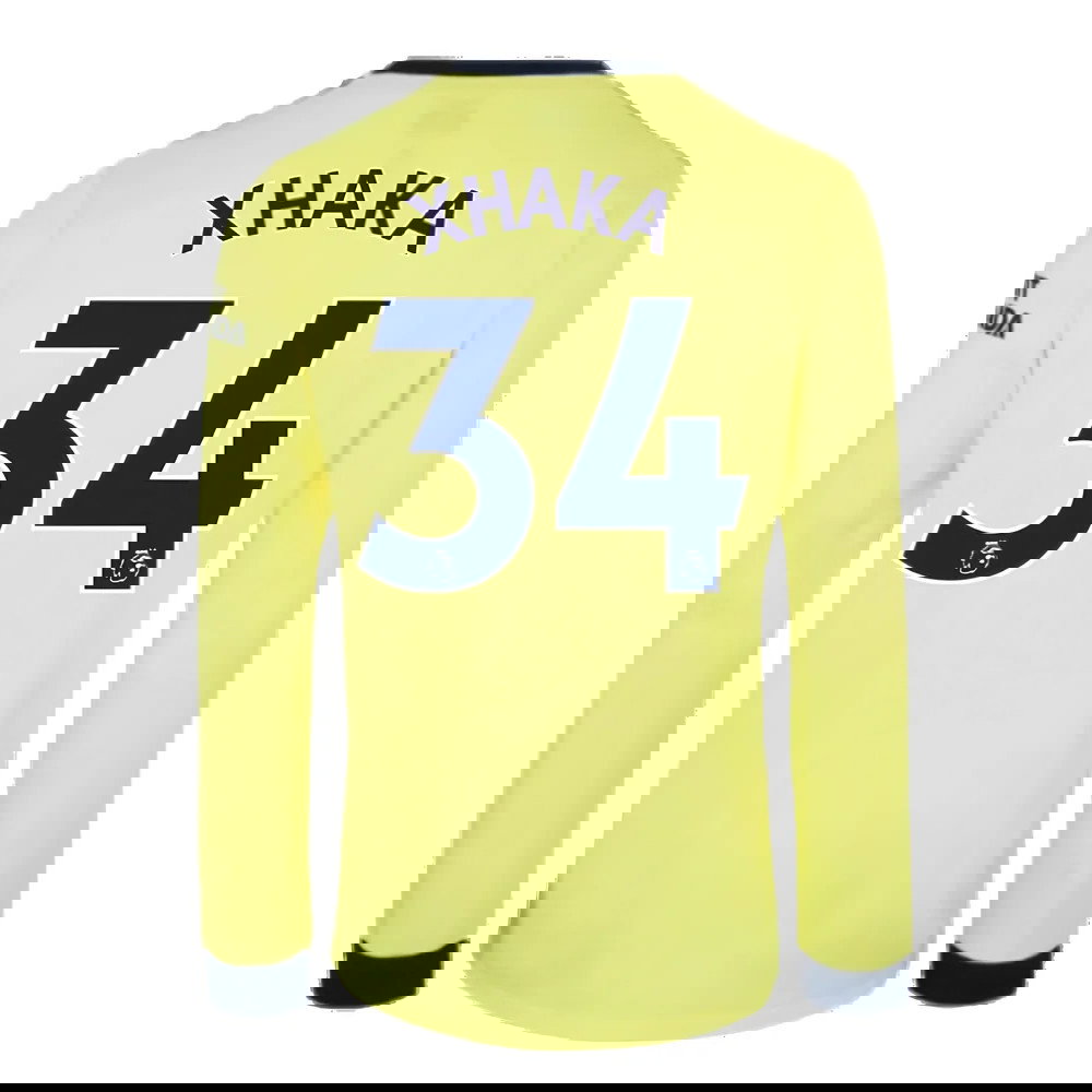 Arsenal 2021-2022 Long Sleeve Away Shirt (XHAKA 34)